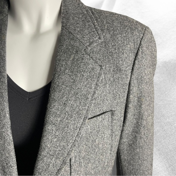 Vintage Chaus Lined 2 Button Boxy Classic Wool Blend Blazer Size 13/14 Gray - Picture 9 of 10